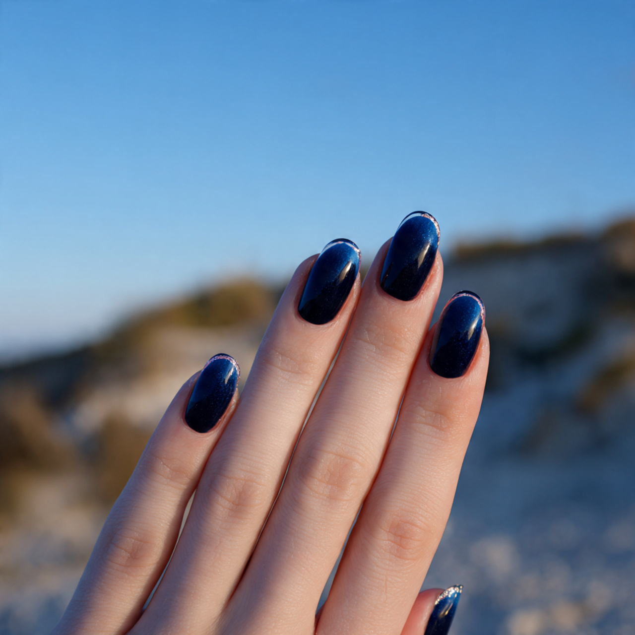 Deep Ocean French Tips