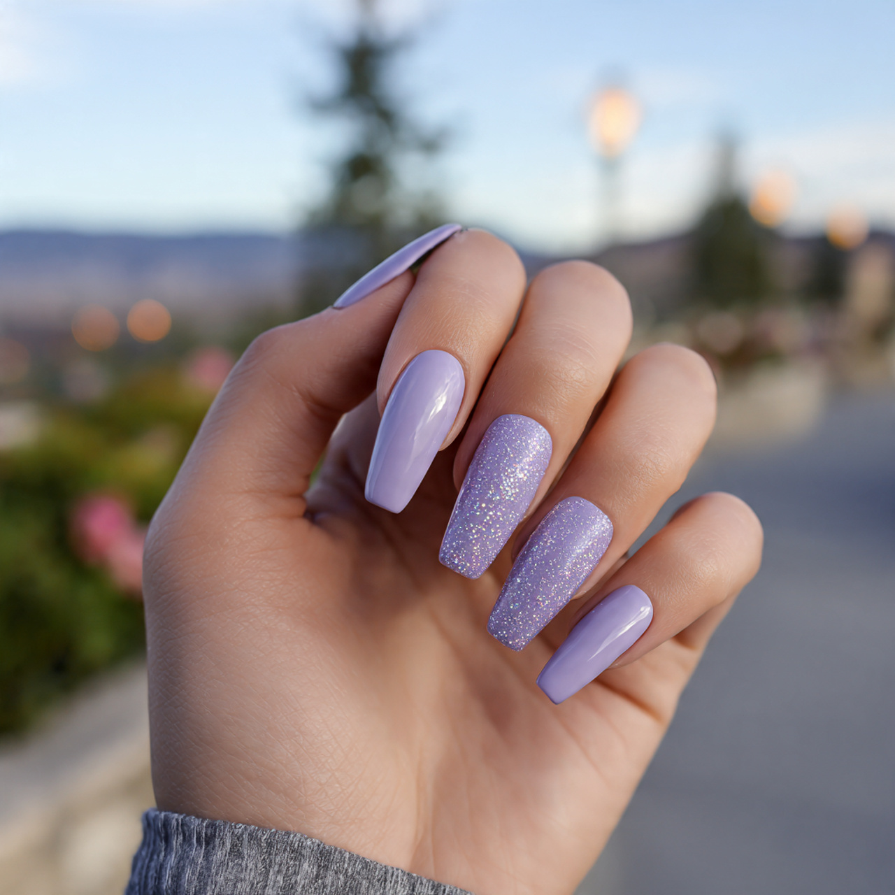 Classy and Modern Short Coffin Nails 5 Dusty Lavender Glow