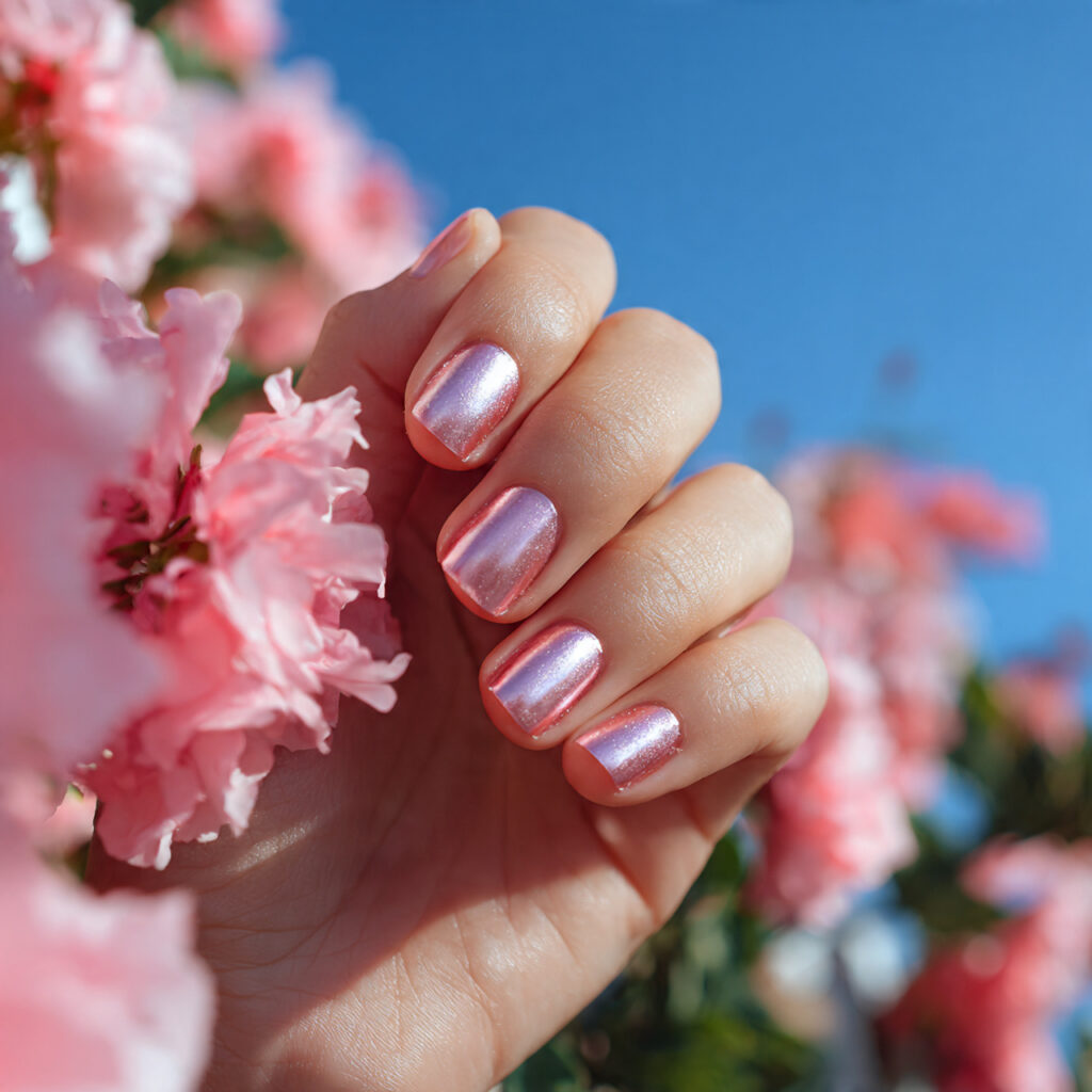 Trendy Short Pink Nails Designs to Try Now 5 Glossy Rose Petal Shine