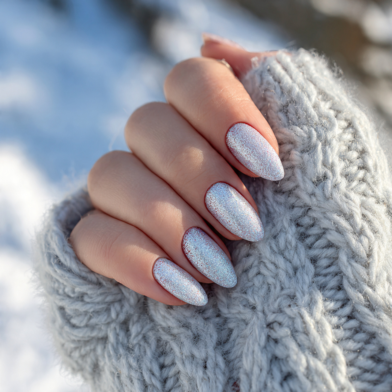 Stylish White Acrylic Nails for a Luxe Look 2 Glossy Snow Queen