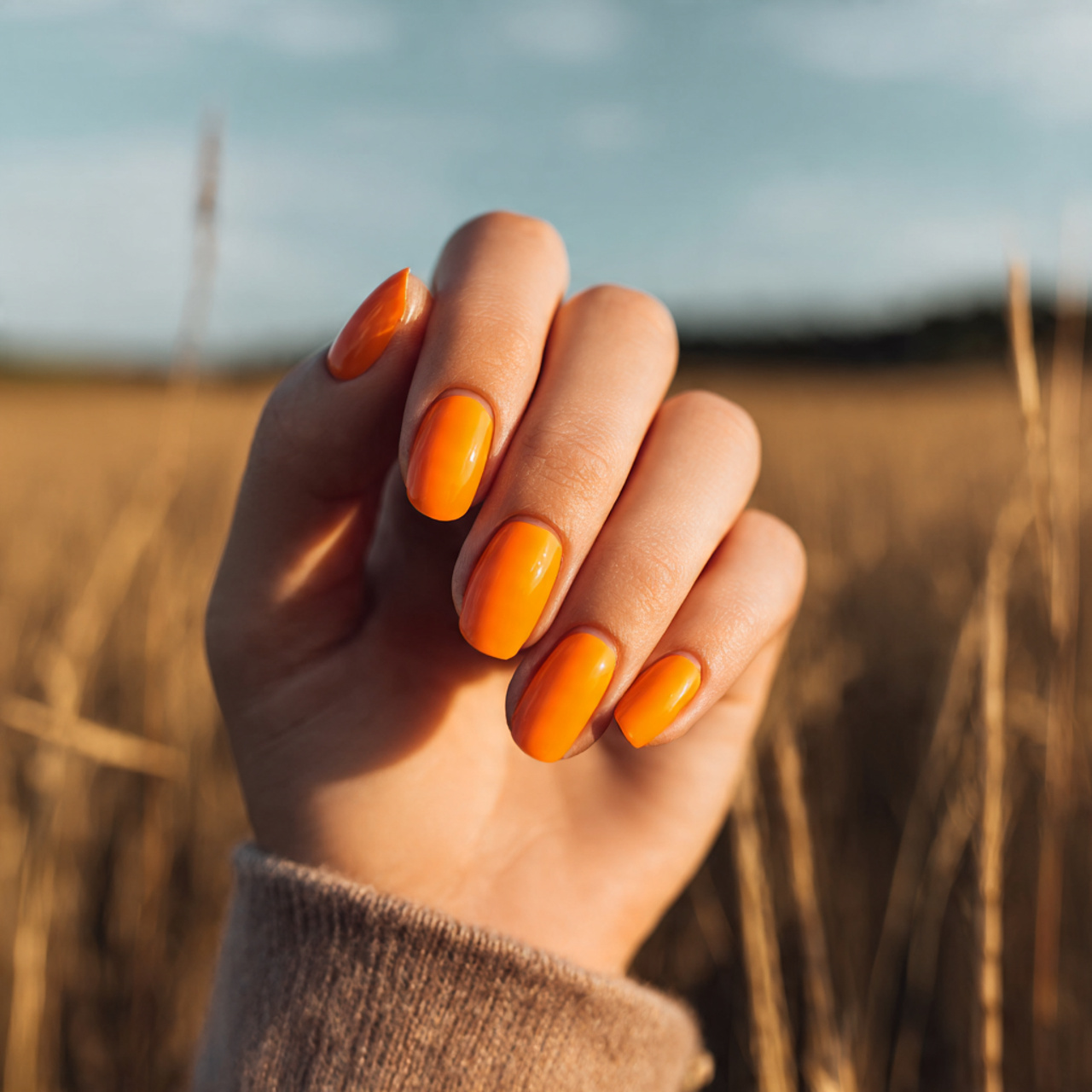 Fresh Spring Gel Nails Ideas for a Glossy Look 3 Honeyed Apricot Glow