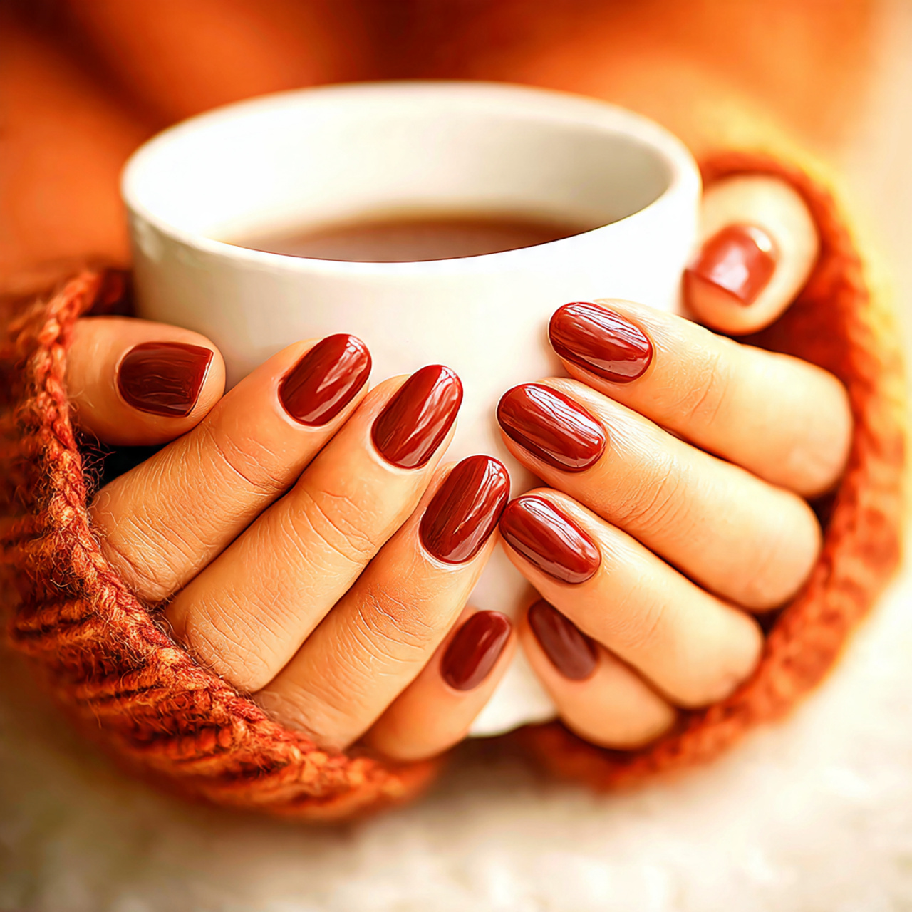 Trendy Cute Winter Nails for the Cold Season 4 Hot Cocoa Brown CharM 1