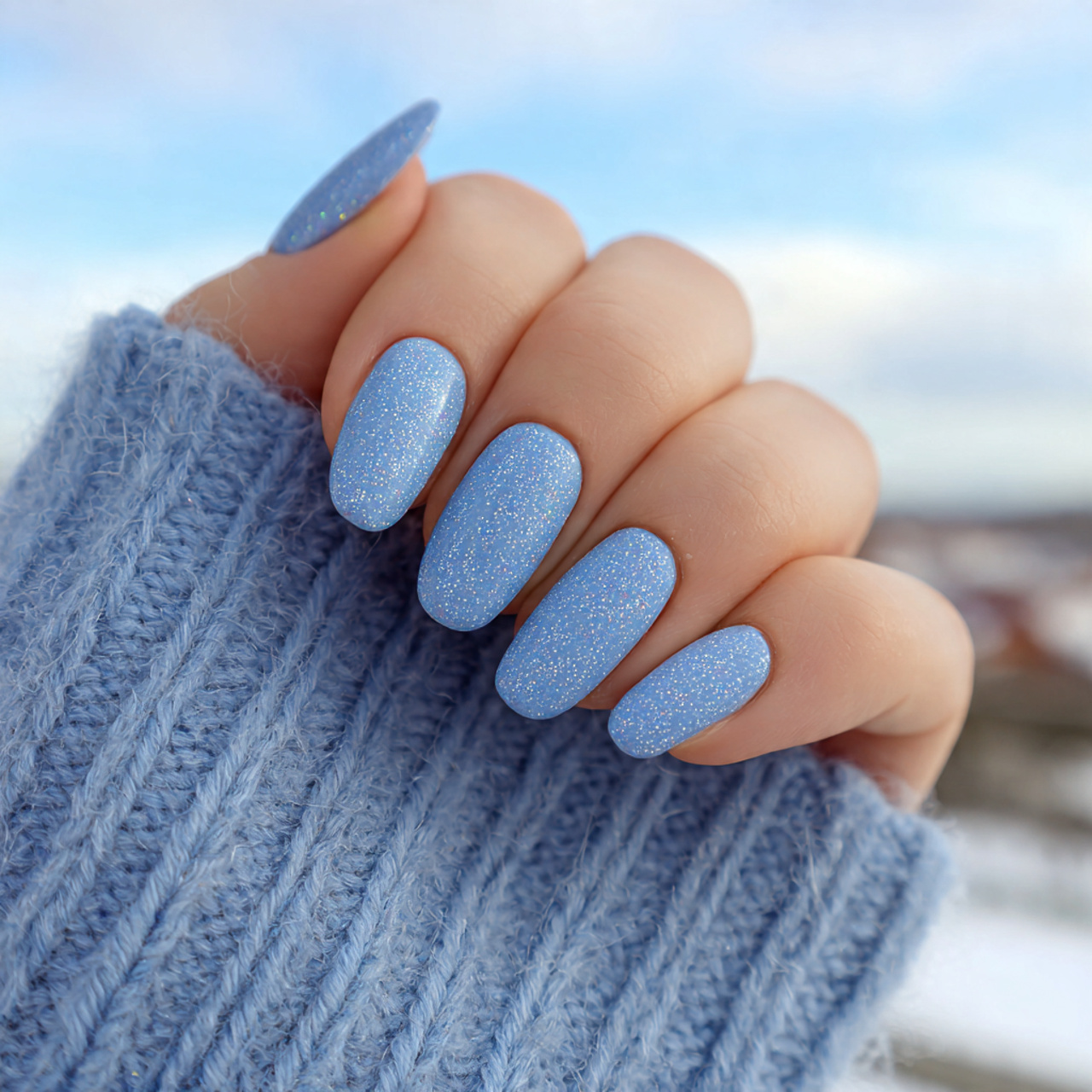 Trendy Cute Winter Nails for the Cold Season 5 Icy Blue Whisper