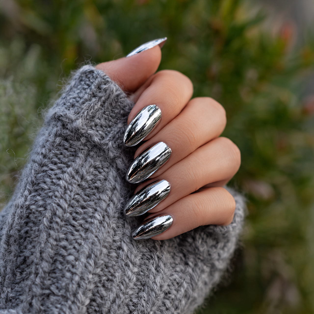 Metallic Silver Flames