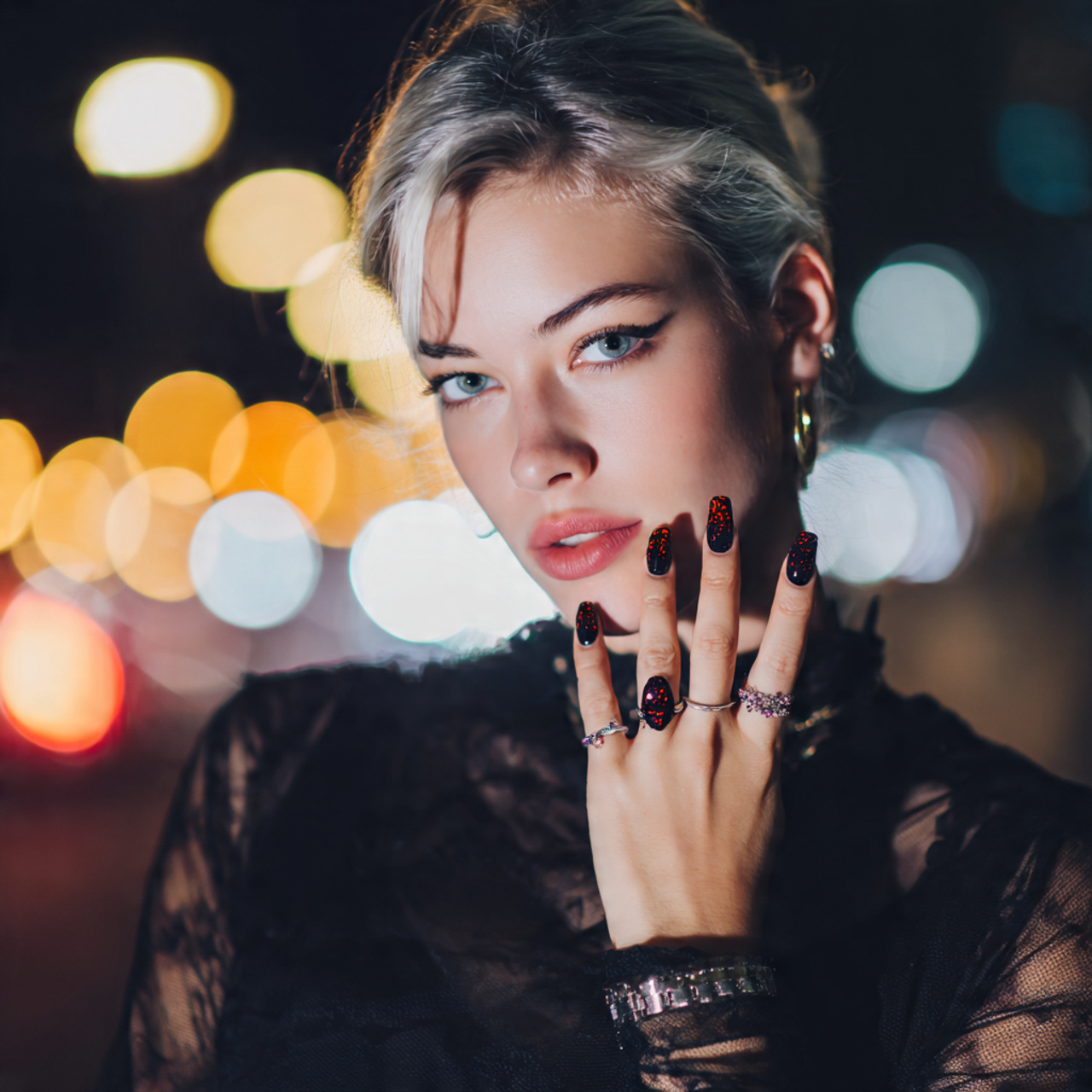 Cute and Spooky Halloween Nails to Try 2 Midnight French Glow