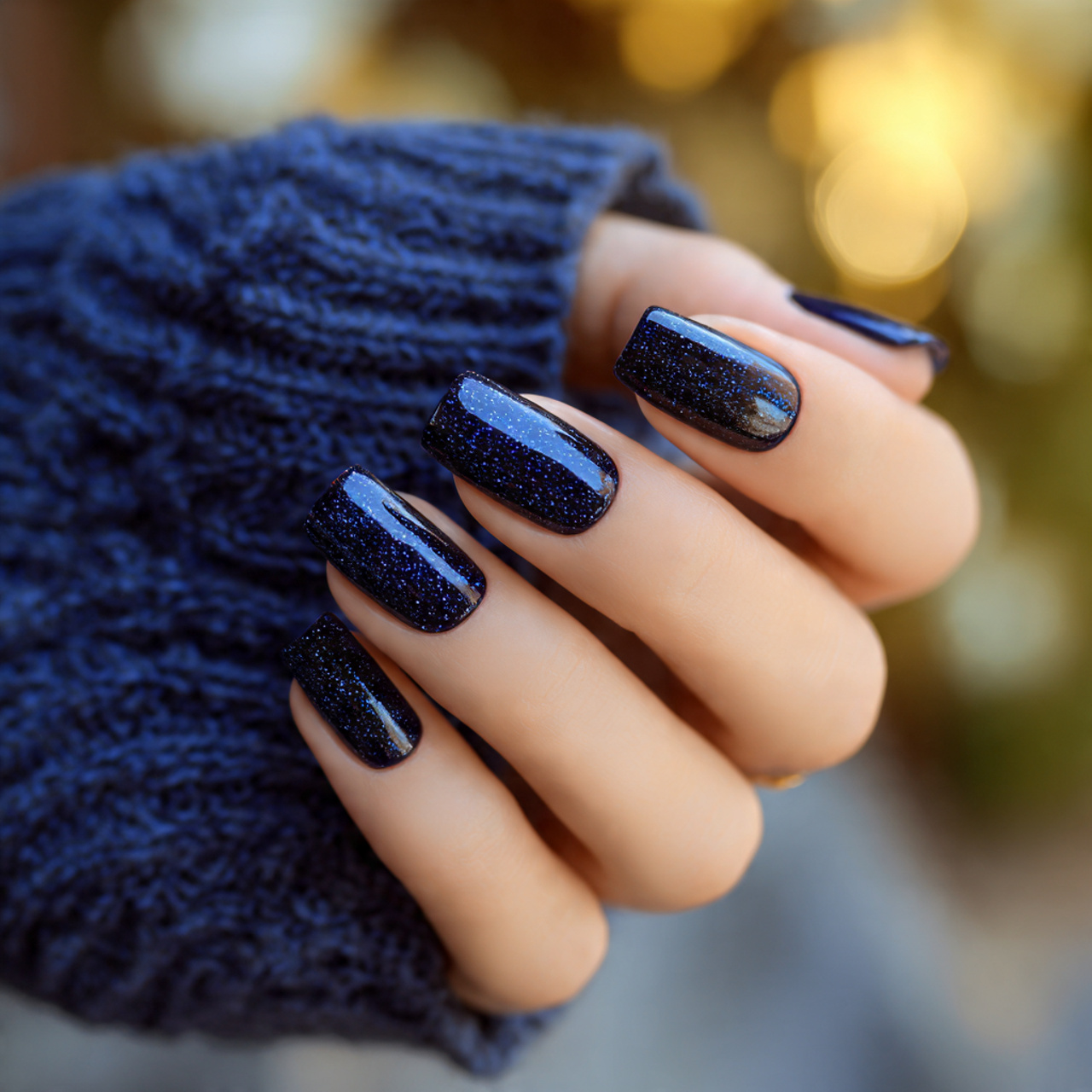 Classy and Modern Short Coffin Nails 10 Midnight Navy Muse