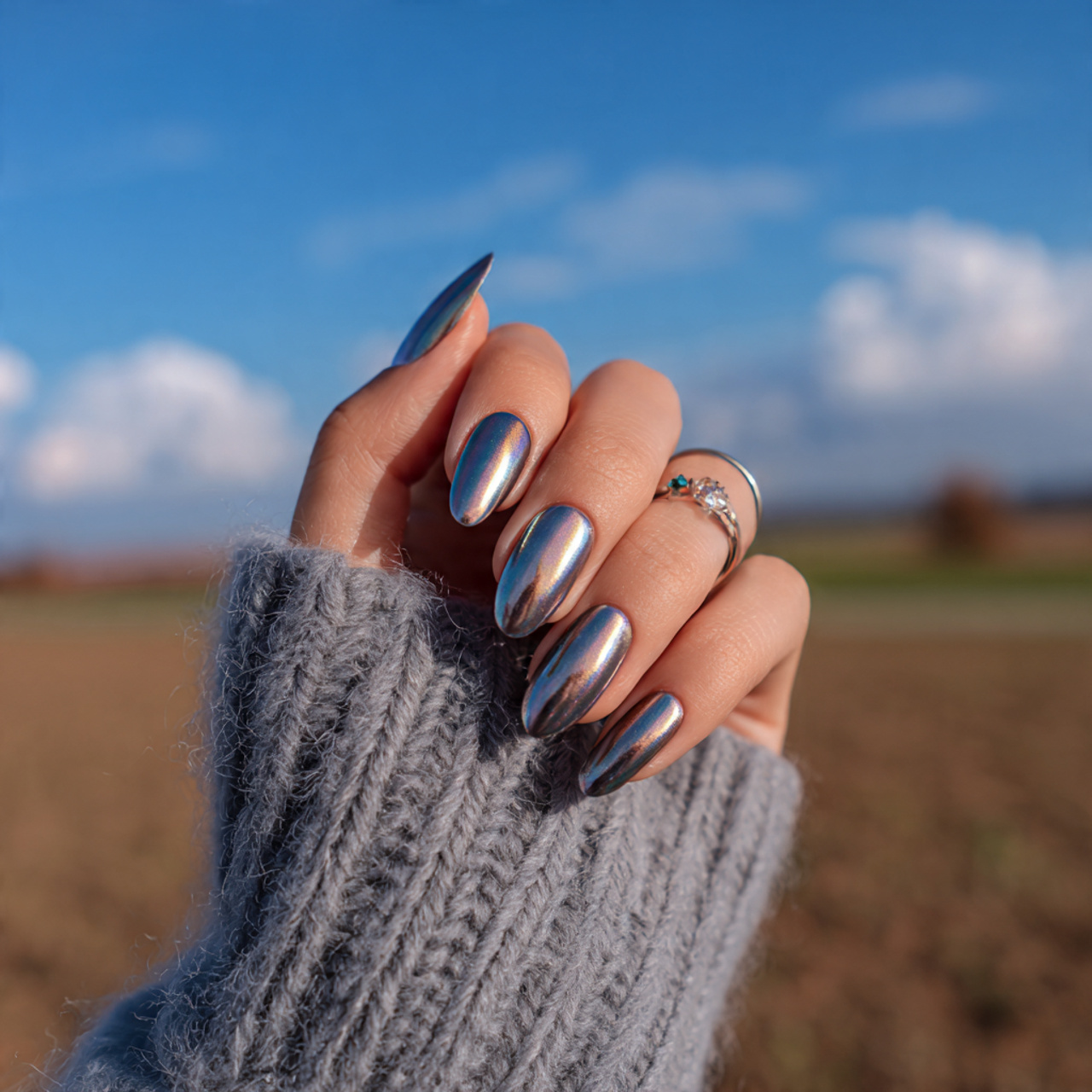 Chic White Chrome Nails You’ll Love in This Season 2 Milky Chrome Dream