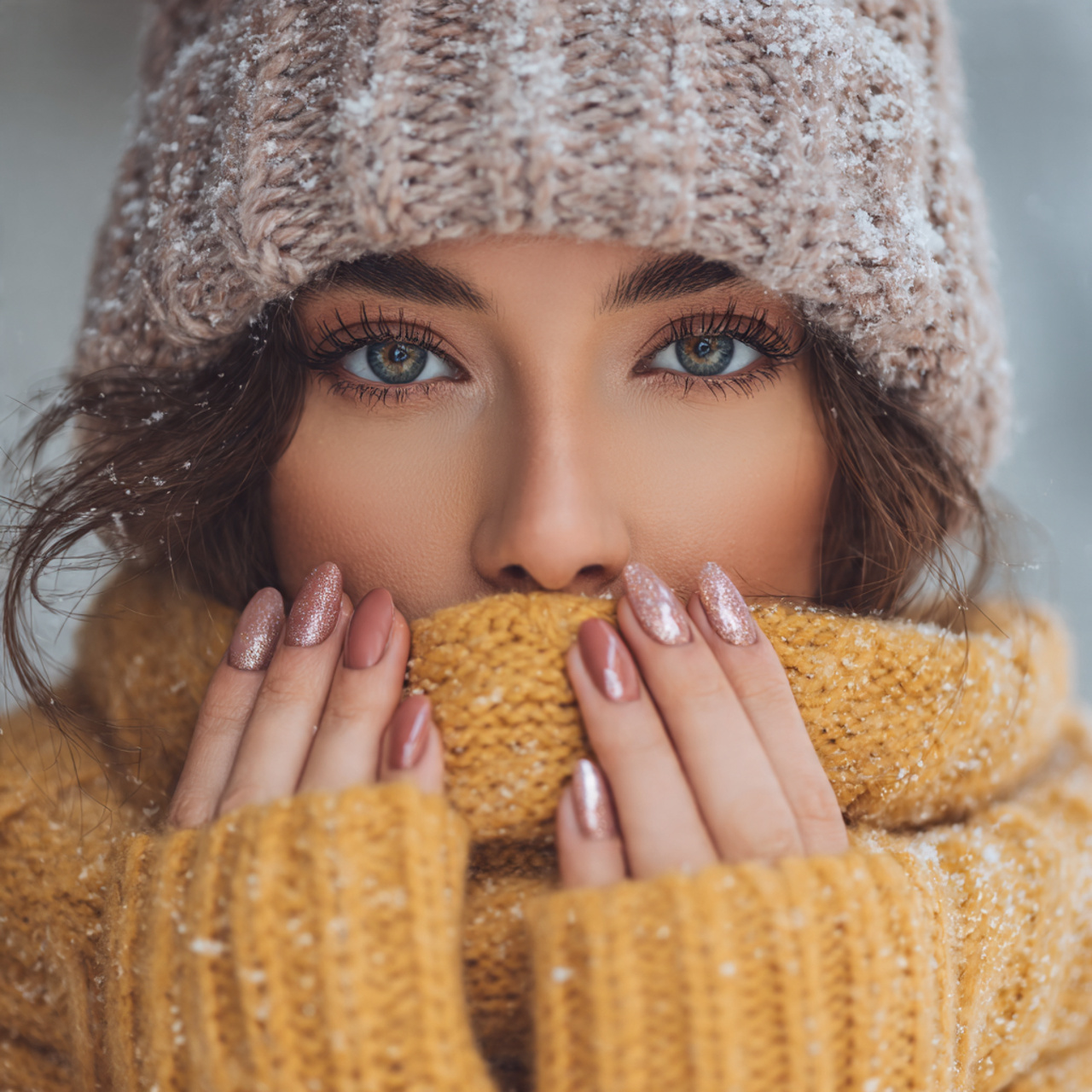 Trendy Cute Winter Nails for the Cold Season 3 Milky White Snowflake Touch