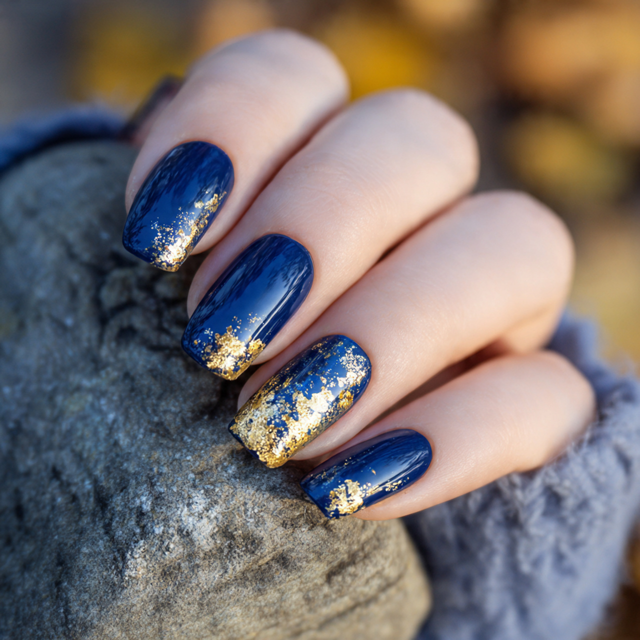 Navy and Gold Foil Touch