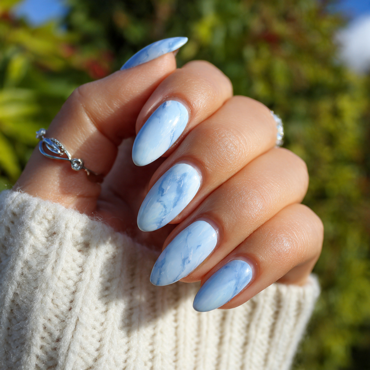 Pastel Blue Marble Mist