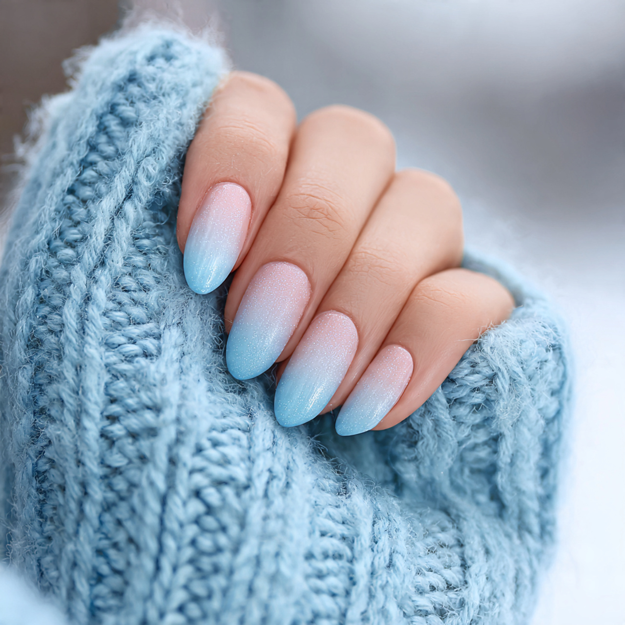 Trendy Cute Winter Nails for the Cold Season 10 Peppermint Sugar Glow