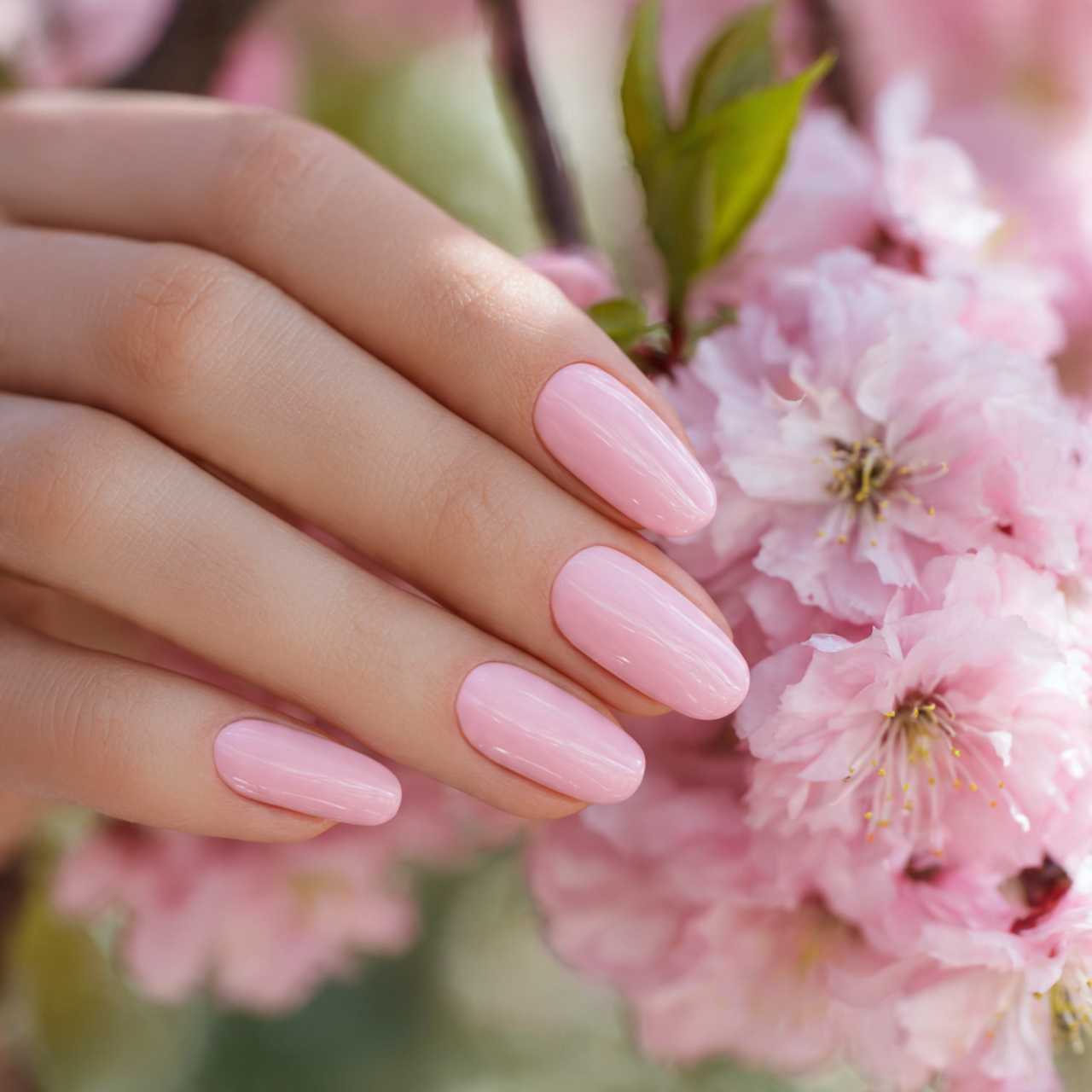 Fresh Spring Gel Nails Ideas for a Glossy Look 9 Petal Pink Frost
