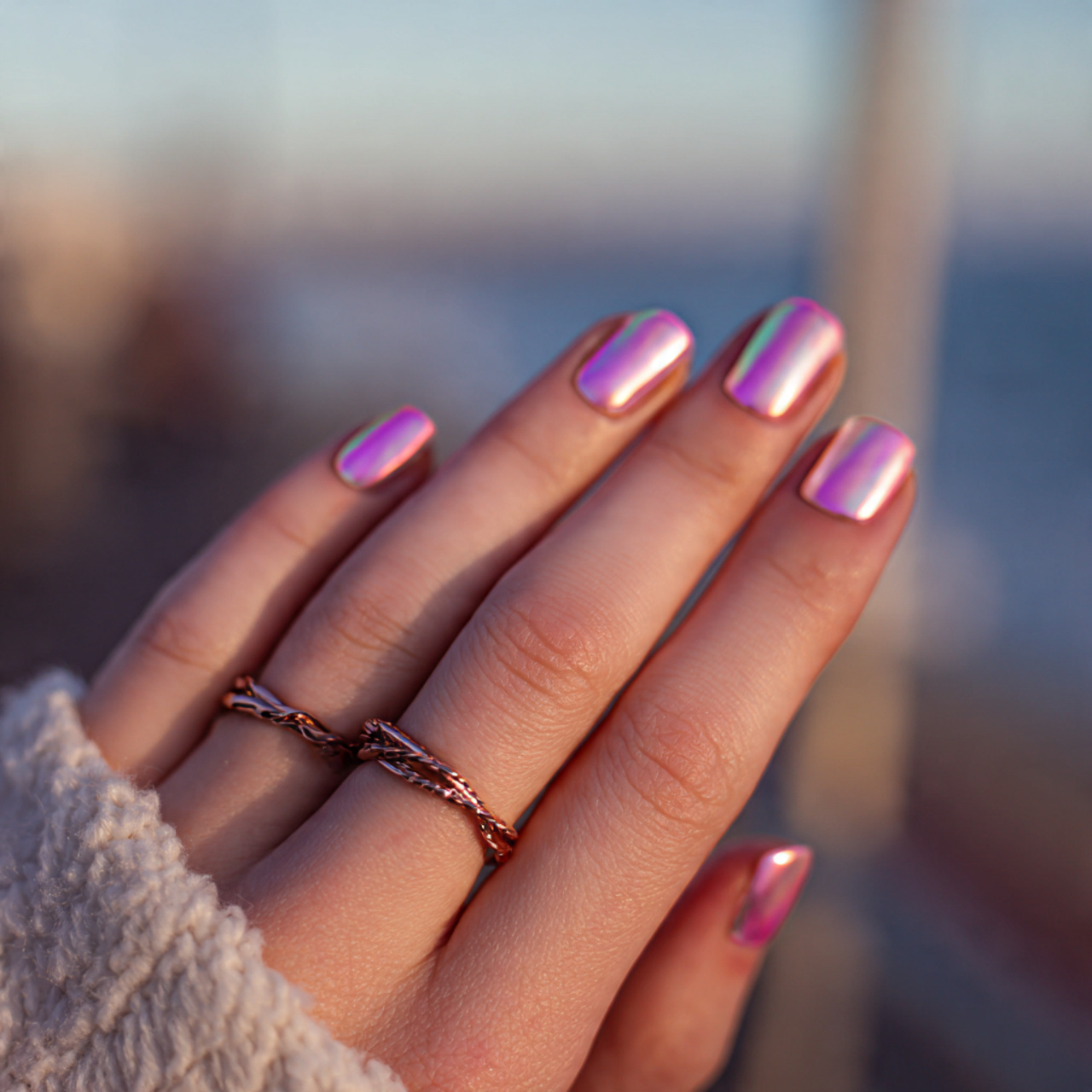 Pink Chrome Nails