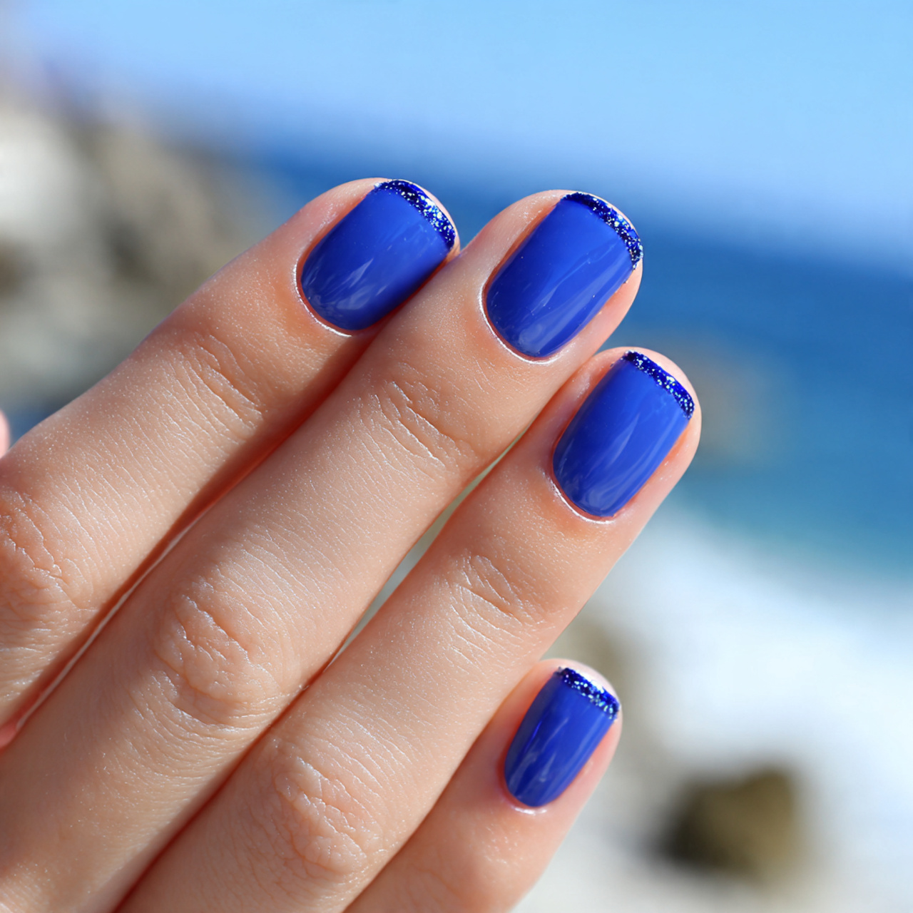 Royal Blue Statement Tips