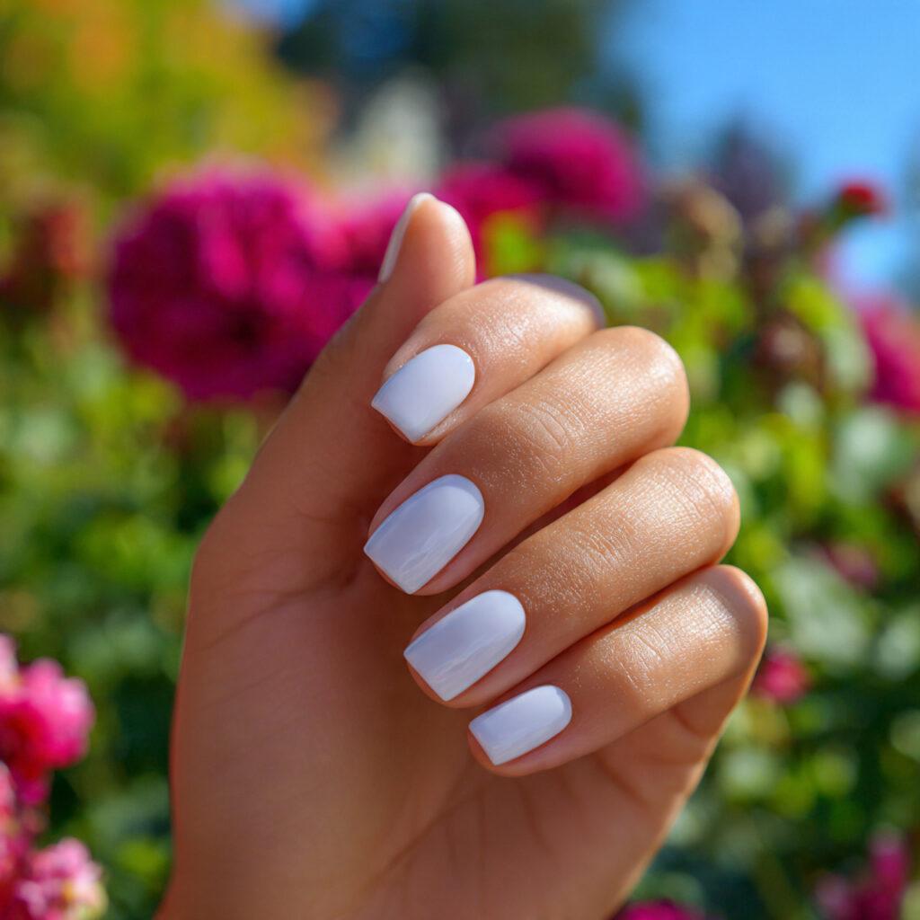 Stylish White Acrylic Nails for a Luxe Look 9 Short and Sweet Classic
