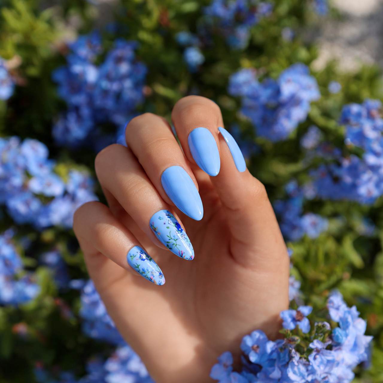 Sky Blue Floral Touch