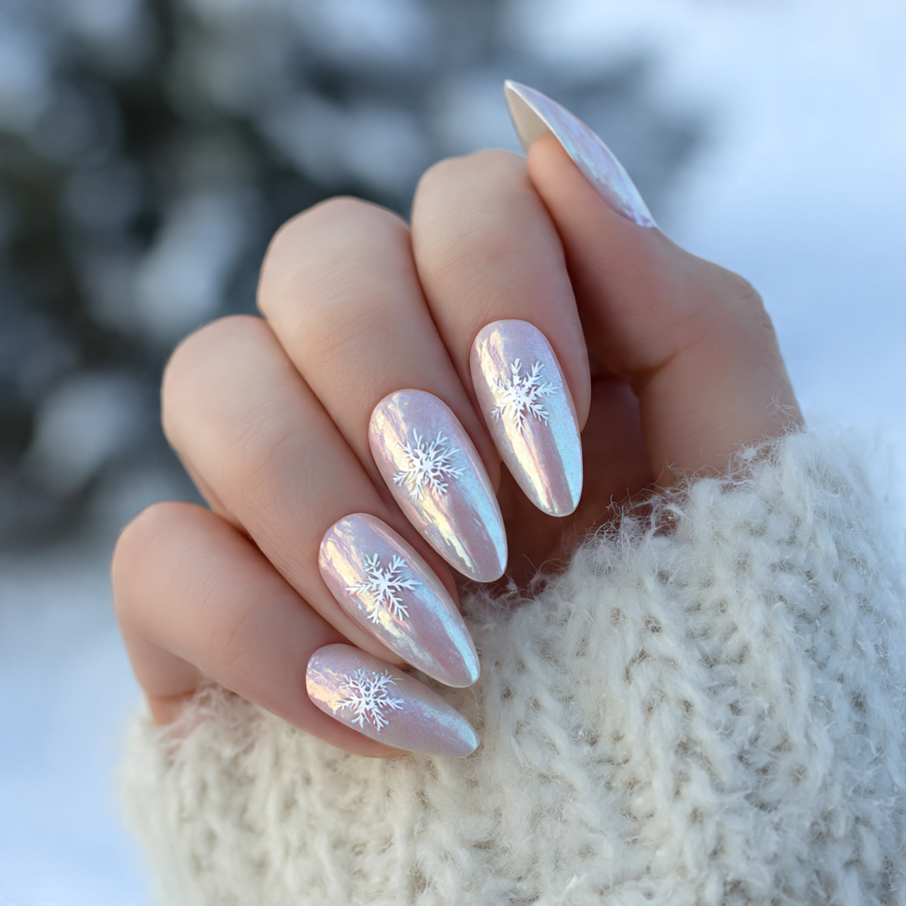 Chic White Chrome Nails You’ll Love in This Season 5 Snow Queen Shine