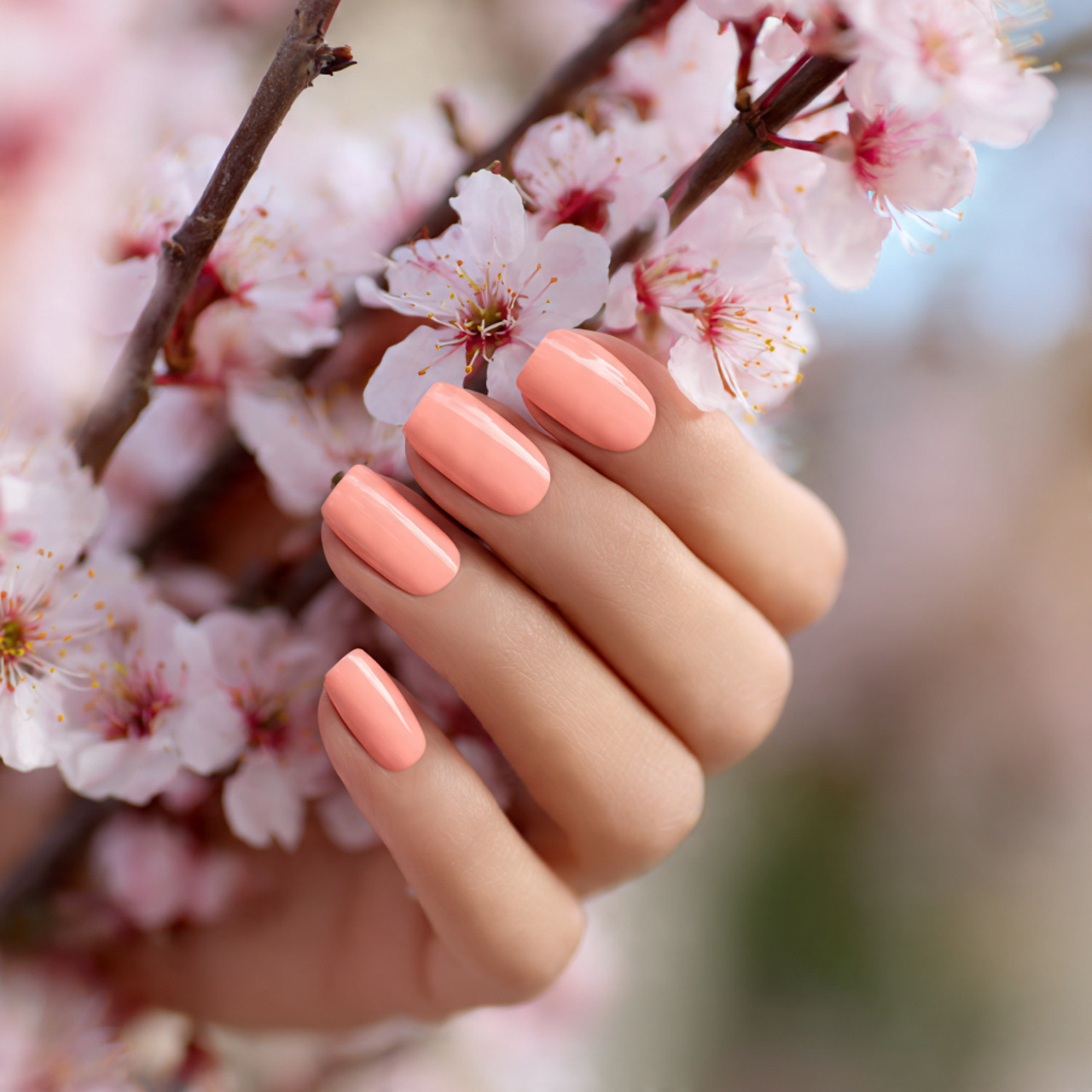 Spring Nails 2026 Trends You Need to See 10 Soft Peach Blossom