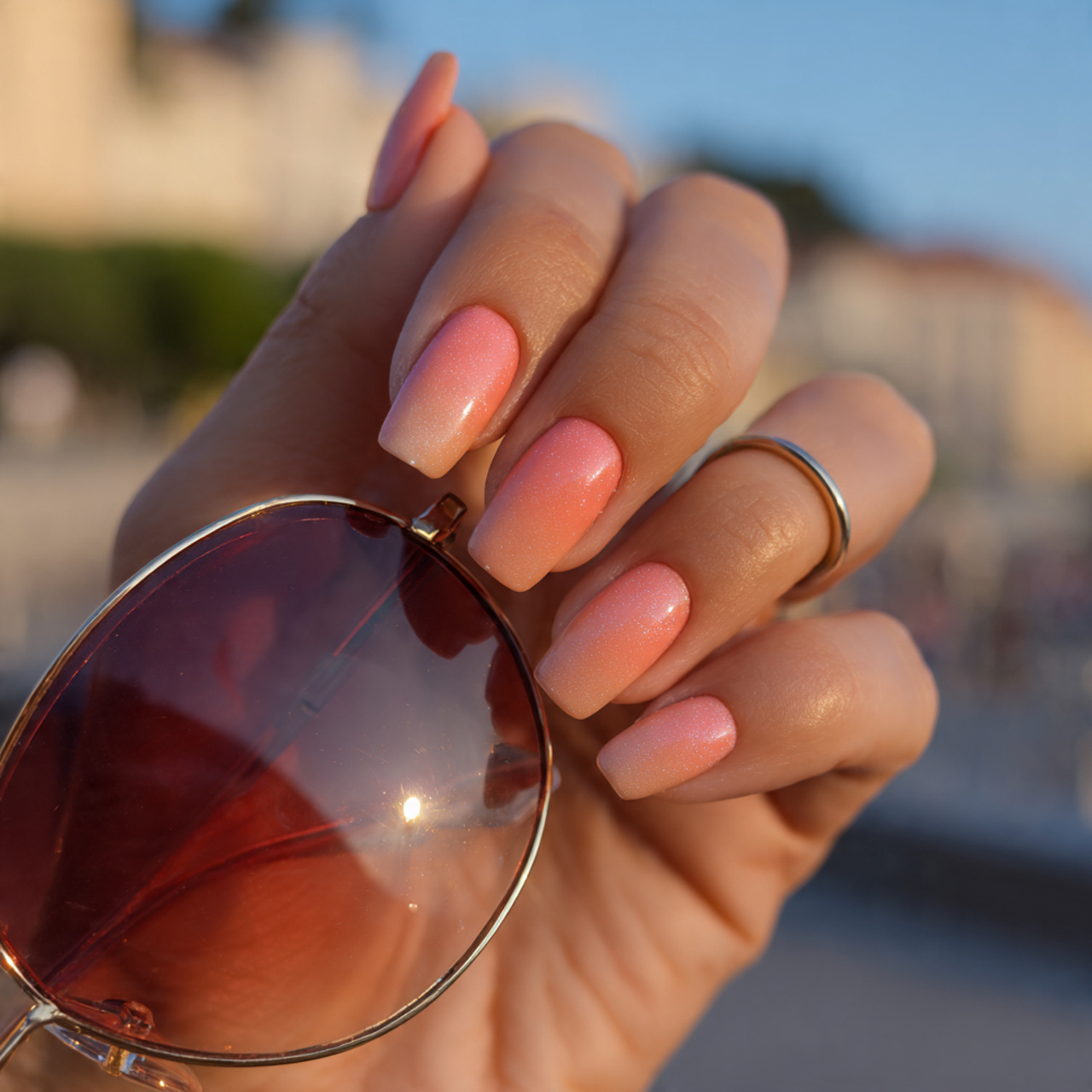 Classy and Modern Short Coffin Nails 12 Soft Peach Glow