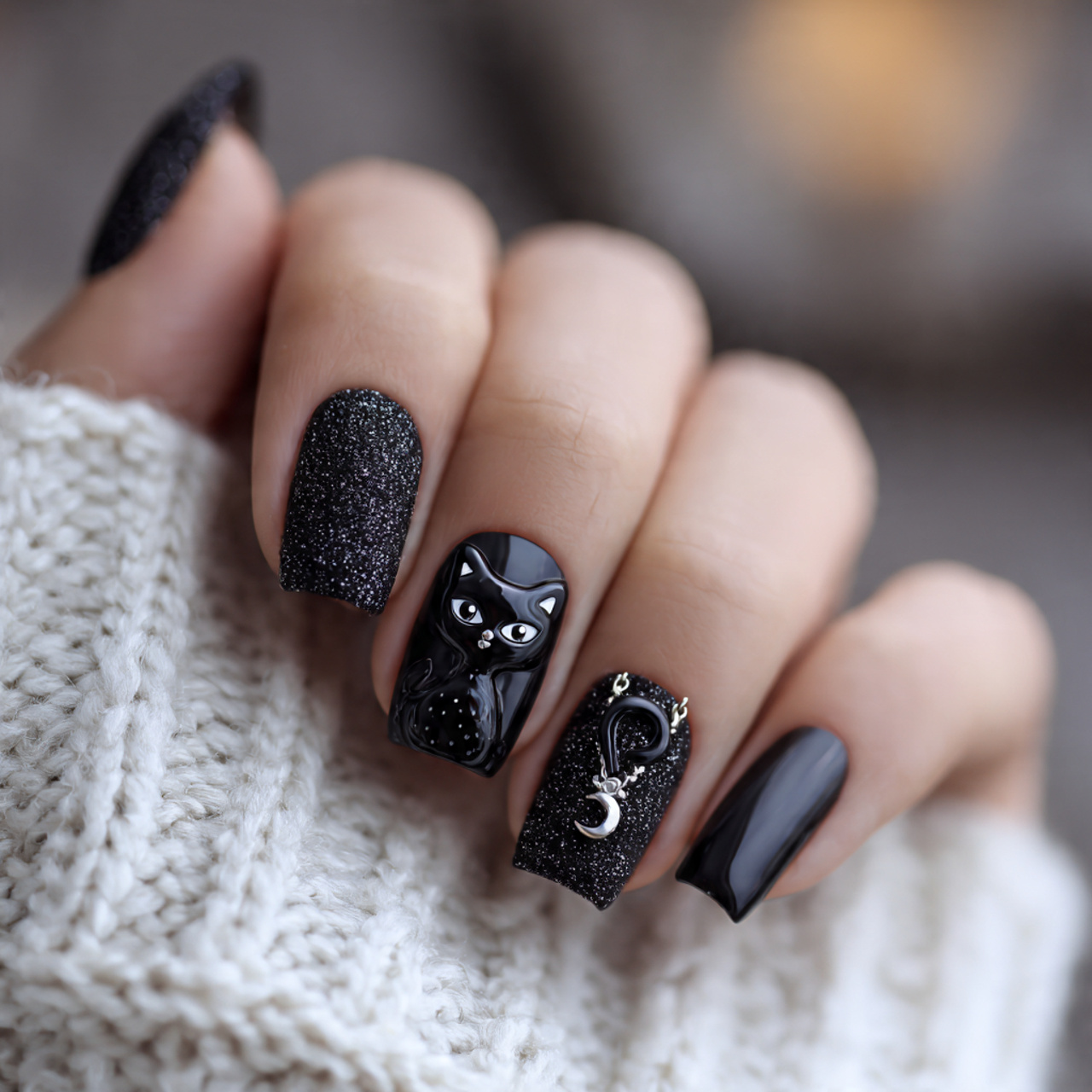 Sweet Black Cat Charm