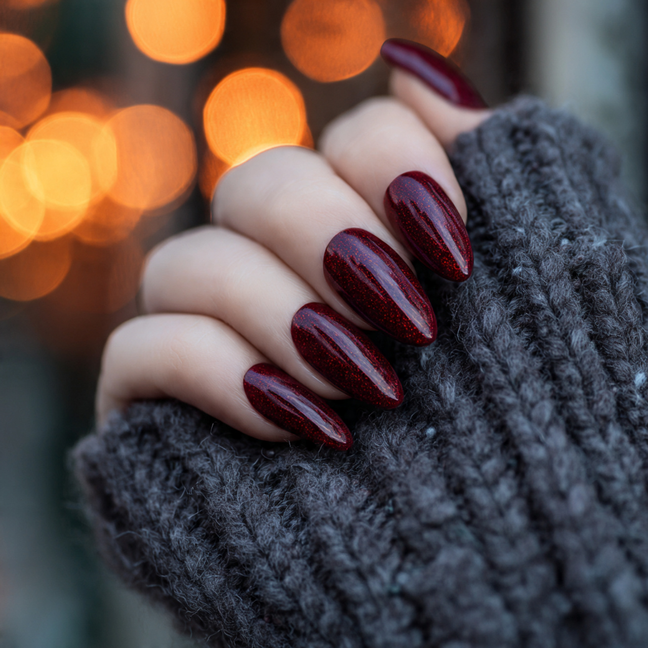 Chic Black Almond Nails for a Modern Look 4 Winterberry Nights